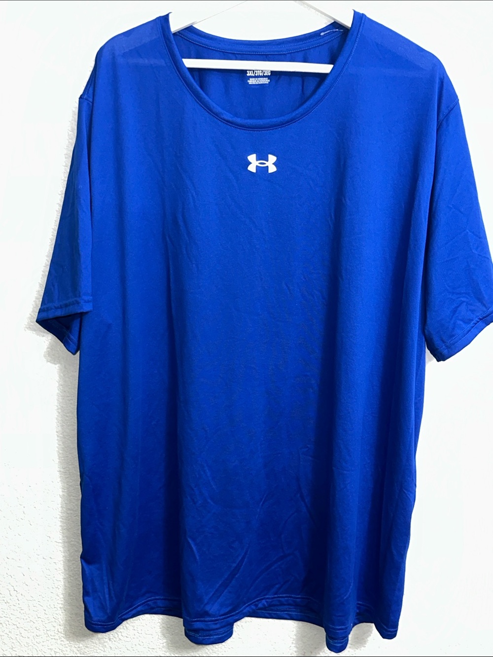 Under Armour Blue Short Sleeve Shirt Men Size 3XL READ